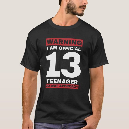 T-shirt 13e anniversaire officiellement adolescent 13 ans (Devant)
