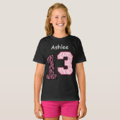 T-shirt 13e anniversaire Pink Zebra Nom personnalisé V024 (Devant entier)