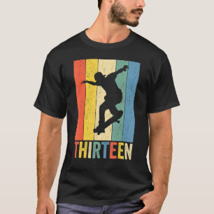 T-shirt 13e anniversaire Retro Skateboard Garçons Enfants