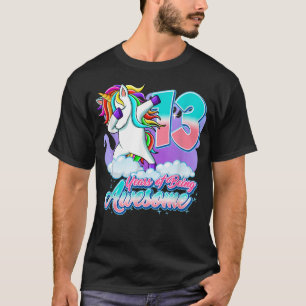 T-shirt 13e anniversaire Unicorn Dabbing 13 ans Gift Gir
