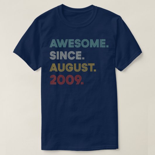 T-shirt 13th Birthday 13 Year Old Awesome Since August 20 (Design devant)