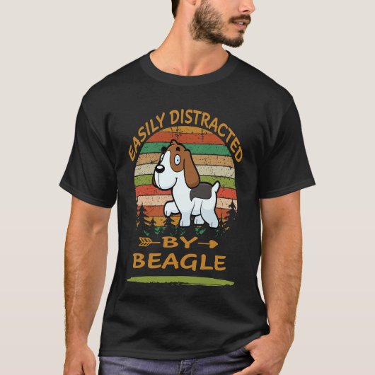 T-shirt 143 Facilement Distrait Par Le Beagle (Devant)