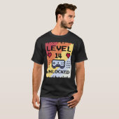 T-shirt 14 Anniversaire Gamer Level variable Unlocke (Devant entier)