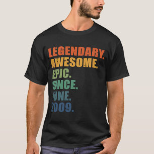 T-shirt 14 Anniversaire Juin 2009 Garçons Filles 14 Annive