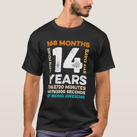 T-shirt 14 Ans 168 Mois D'Être Impressionnant 14e (Devant)