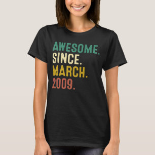 T-shirt 14 Ans Awesome Depuis Mars 2009 14e anniversaire