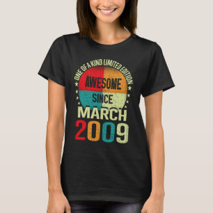 T-shirt 14 Ans Awesome Depuis Mars 2009 Anniversaire 14t