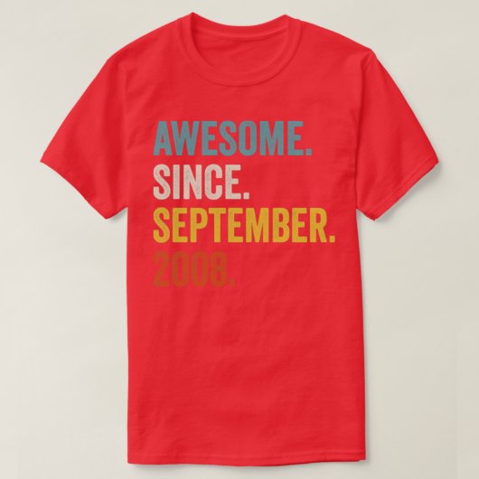 T-shirt 14 Ans Awesome Depuis Septembre 2008 14th Bir (Design devant)