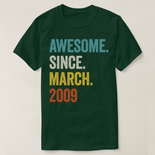 T-shirt 14 ans d'émerveillement depuis mars 2009 14e anniv (Design devant)