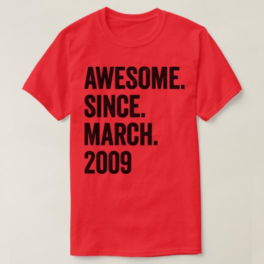 T-shirt 14 Ans d'émerveillement depuis Mars 2009 14e Anniv (Design devant)