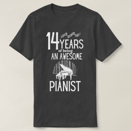T-shirt 14 ans d'être un pianiste génialTShirt 1 (Design devant)