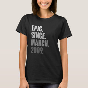 T-shirt 14 Ans Vintage 2009 Mars Anniversaire 14 Déco