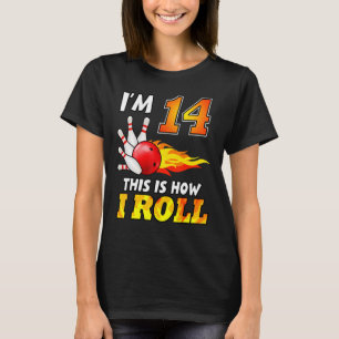 T-shirt 14e anniversaire Bowling Voici comment je roule 14