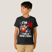 T-shirt 14e anniversaire Boy Bowling C'est comment je roul (Devant entier)