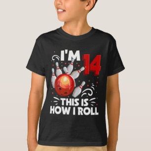 T-shirt 14e anniversaire Boy Bowling C'est comment je roul