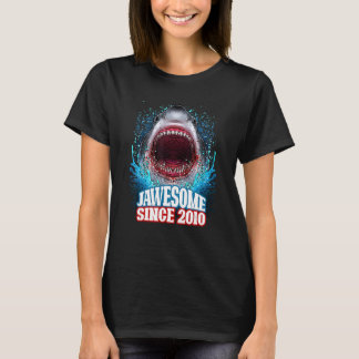 T-shirt 14e anniversaire Jawesome depuis 2010 Requin 14 an