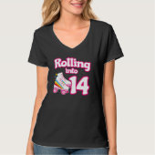 T-shirt 14e anniversaire Roller Patinage 14 ans (Devant)