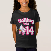 T-Shirt 14e anniversaire Roller Patinage 14 ans (Devant)