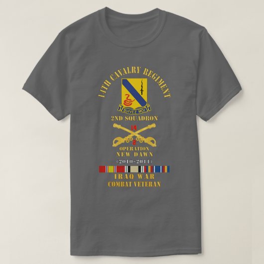 T-shirt 14e régiment de cavalerie w Cav Br 2e escadron OND (Design devant)