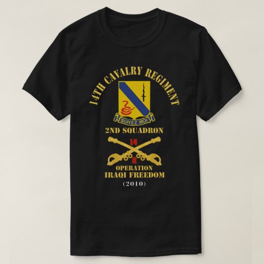 T-shirt 14e Régiment de cavalerie w Opérat du 2e Escadron (Design devant)