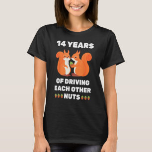 T-shirt 14ème 14 Anniversaire Mariage drôle Couple pour