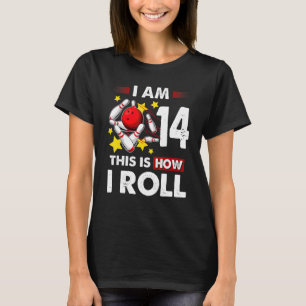 T-shirt 14th Birthday Boys Bowling C'Est Comme Je Roule 14