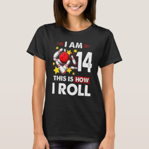 T-shirt 14th Birthday Boys Bowling C'Est Comme Je Roule 14