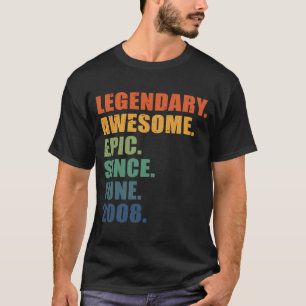 T-shirt 15 Anniversaire Juin 2008 Garçons Filles 15 Annive
