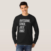 T-shirt 15 Ans 15 Anniversaire Awesome depuis Juillet 2000 (Devant entier)