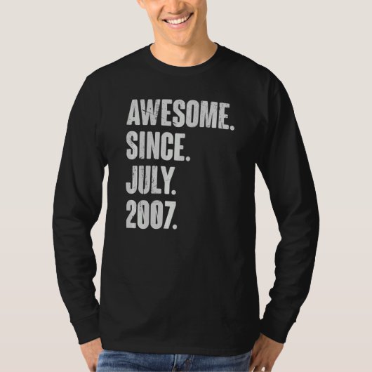 T-shirt 15 Ans 15 Anniversaire Awesome depuis Juillet 2000 (Devant)