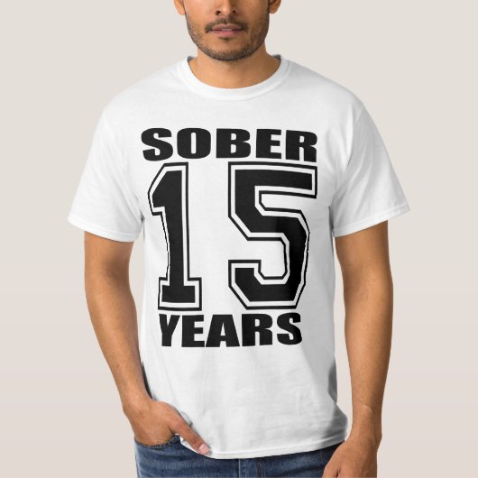 T-shirt 15 ans assagissent le noir sur le blanc (Devant)