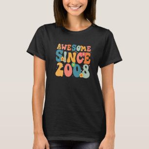 T-shirt 15 ans Awesome depuis 2008 15e anniversaire fille