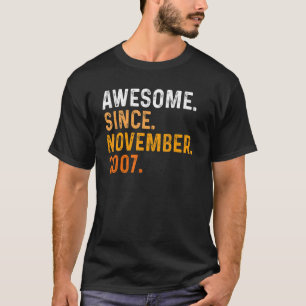 T-shirt 15 Ans Awesome Depuis Novembre 2007 15th Bir