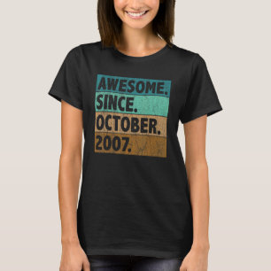 T-shirt 15 Ans Awesome depuis Octobre 2007 15e Naissance