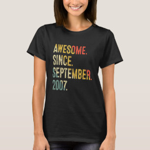 T-shirt 15 Ans Awesome Depuis Septembre 2007 15th Bi