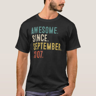 T-shirt 15 Ans Awesome Depuis Septembre 2007 15th Bi