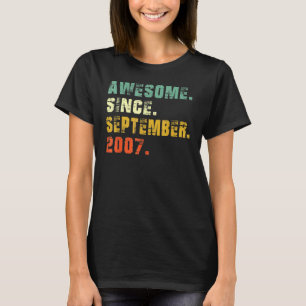 T-shirt 15 Ans Awesome Depuis Septembre 2007 15th Bir