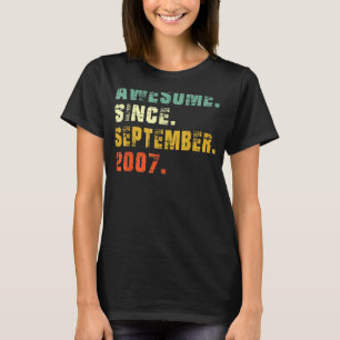 T-shirt 15 Ans Awesome Depuis Septembre 2007 15th Bir