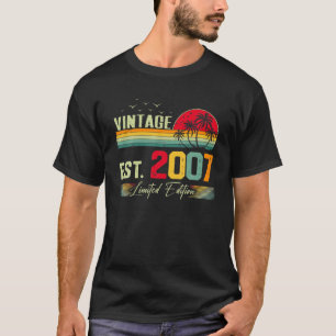 T-shirt 15 Ans Awesome Vintage 2007 Retro 15E Naissance