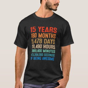 T-shirt 15 ans d'être génial 15e anniversaire garçons fill
