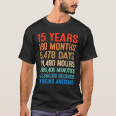 T-shirt 15 ans d'être génial 15e anniversaire garçons fill (Devant)