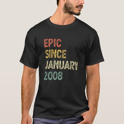 T-shirt 15 Ans Garçons Filles Epic Depuis Janvier 2008 (Devant)