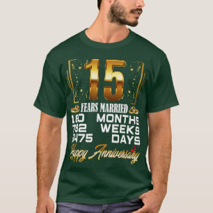 T-shirt 15 ans mariés Funny 15e anniversaire de Mariage