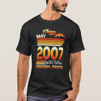 T-shirt 15 ans Retro Vintage mai 2007 15e anniversaire