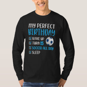 T-shirt 15 ans Soccer Anniversaire Fête 15e Garçon Footbal