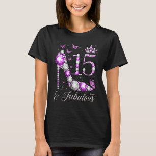 T-shirt 15 ans vieux et fabuleux 15e anniversaire talon ha