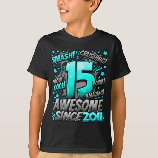 T-shirt 15 Year Old For Boys 15th Birthday Boy 15 Year Old (Devant)