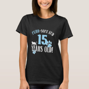 T-shirt 15e anniversaire 15 ans maman de chat amoureuse de