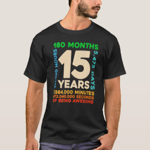 T-shirt 15e anniversaire 15 ans pour enfants garçons fille