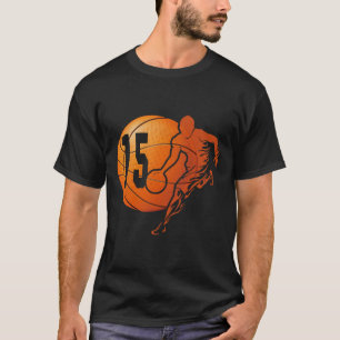 T-shirt 15e anniversaire Amusant Basketball Lover 15 ans G